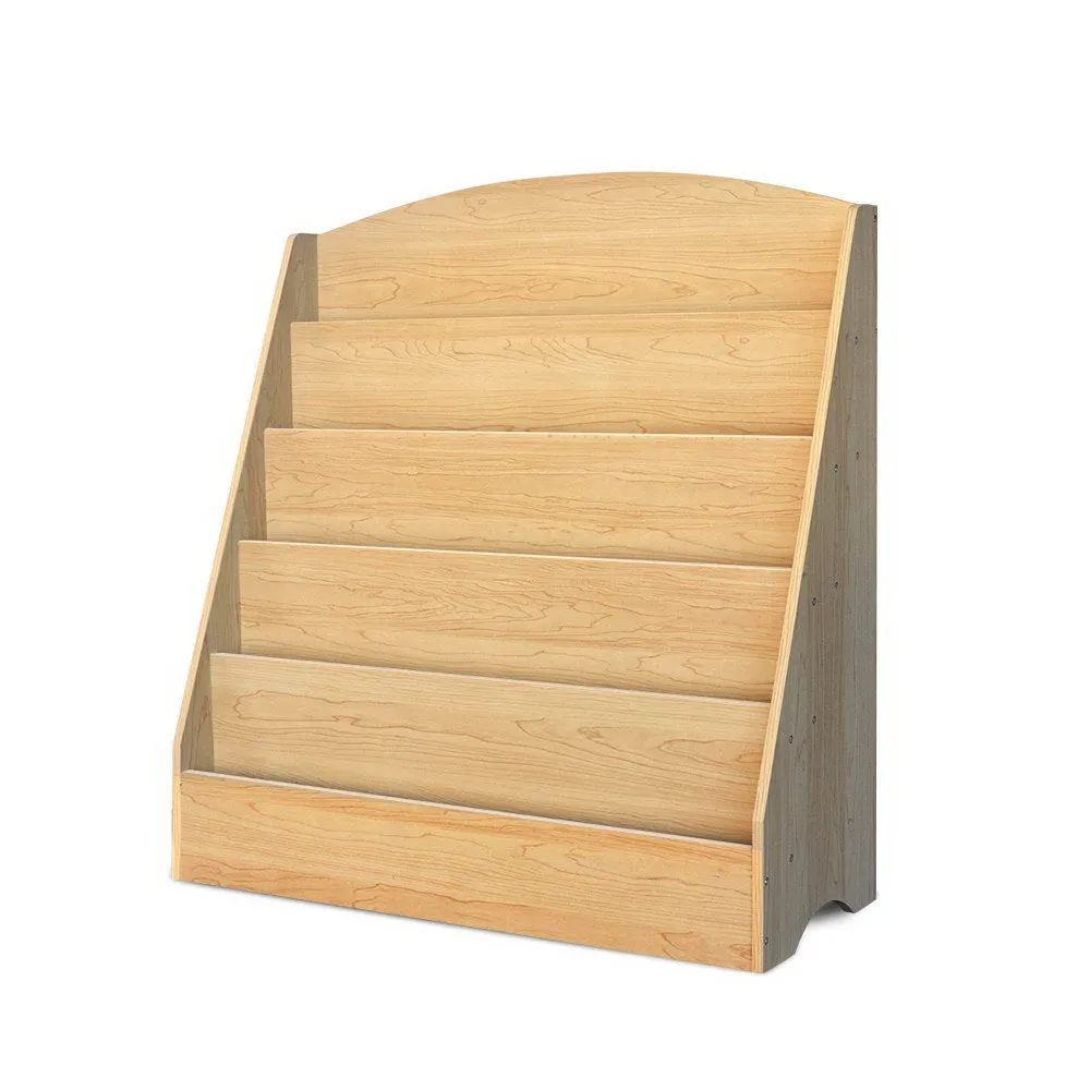 5-Tier Wooden Kids Bookshelf with Safe Edges, Keezi