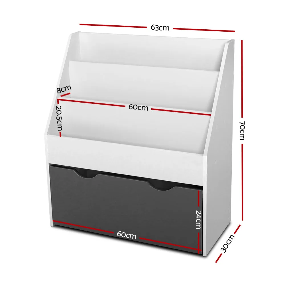 Eco-Friendly Kids Bookshelf Rack with Storage - Keezi