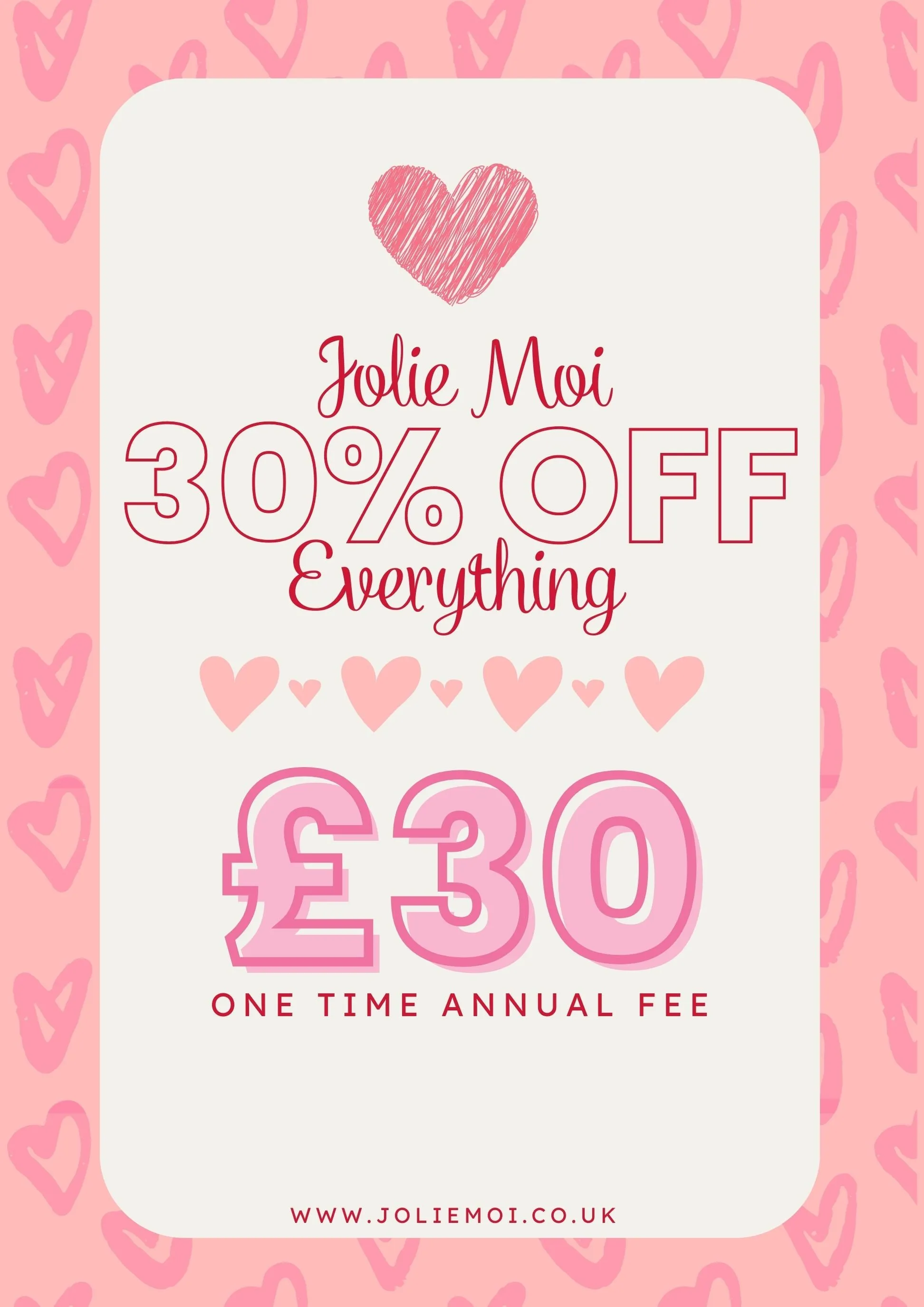 VIP 30% OFF EVERYTHING ANNUAL MEMBERSHIP - Code: VIP30OFF